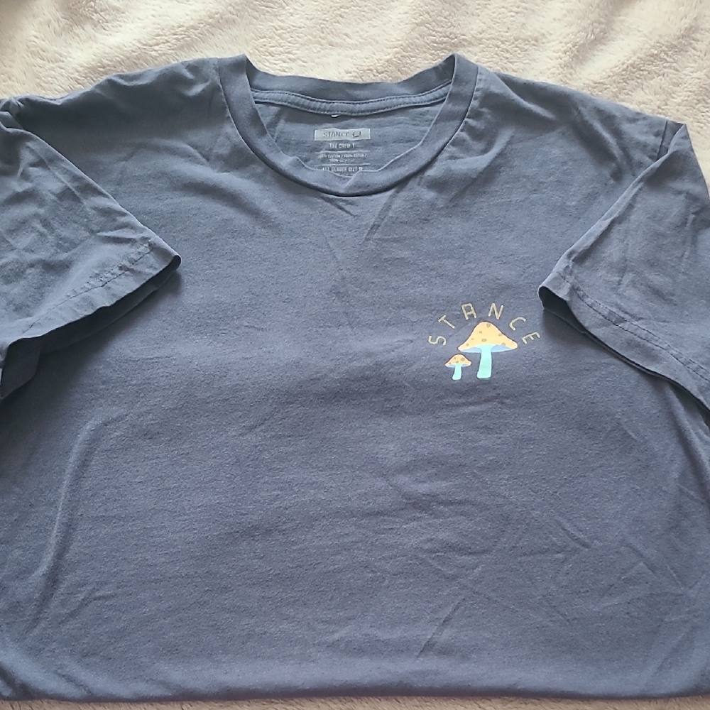 Stance Navy Tee with Mushroom Design